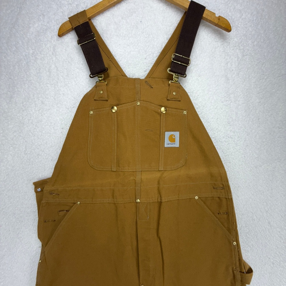 Carhartt Duck‎ Bib Overalls Mens 40x32 Brown Canvas 6FB Workwear NWT NOS